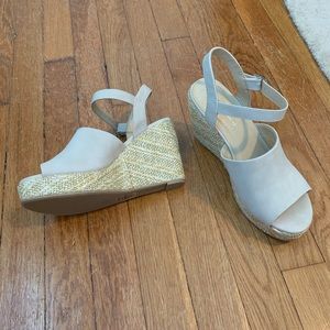 NEVER WORN - nude wedge sandals